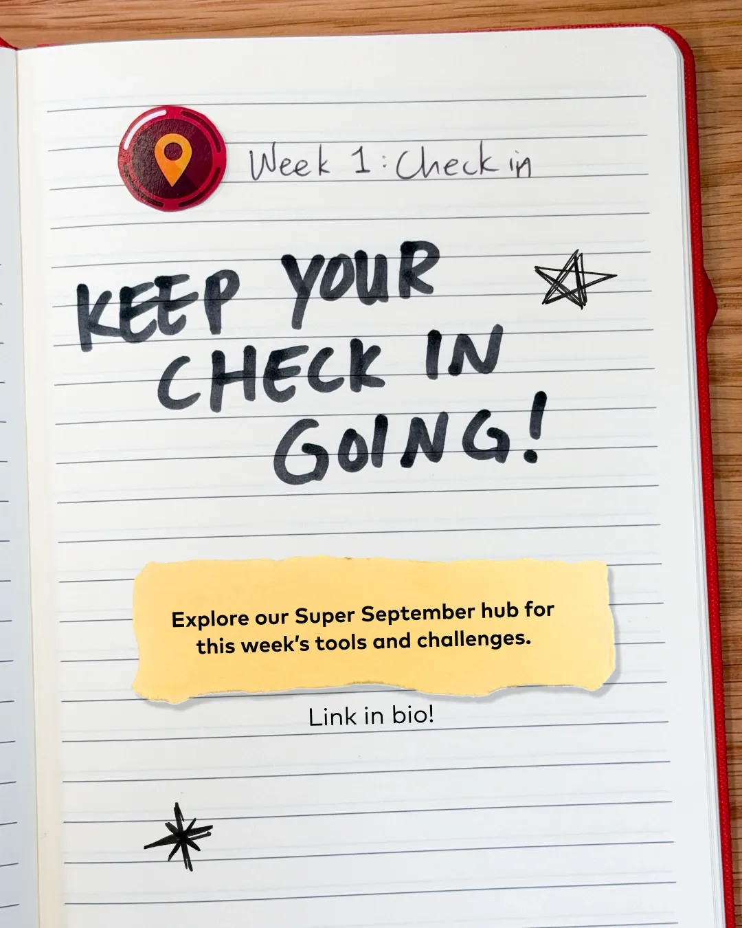 Start Super September with a check-in, slide 5